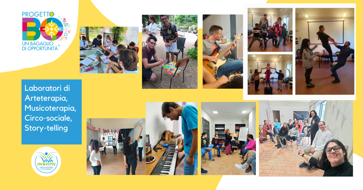 Progetto BO: Laboratori di arteterapia, musicoterapia, circo sociale, story telling