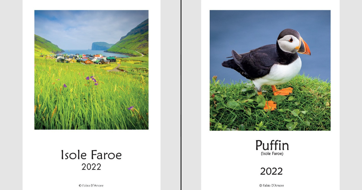 Calendari 2022 Isole Faroe e Puffin di Fabio D'Amore Calendari 2022 Isole Faroe e Puffin-Fabio D'Amore