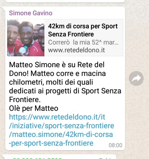 42km di corsa per Sport Senza Frontiere di Matteo Simone 42km di corsa per Sport Senza Frontiere-Matteo Simone