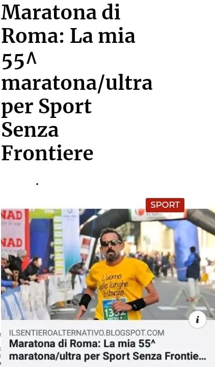 42km di corsa per Sport Senza Frontiere di Matteo Simone 42km di corsa per Sport Senza Frontiere-Matteo Simone