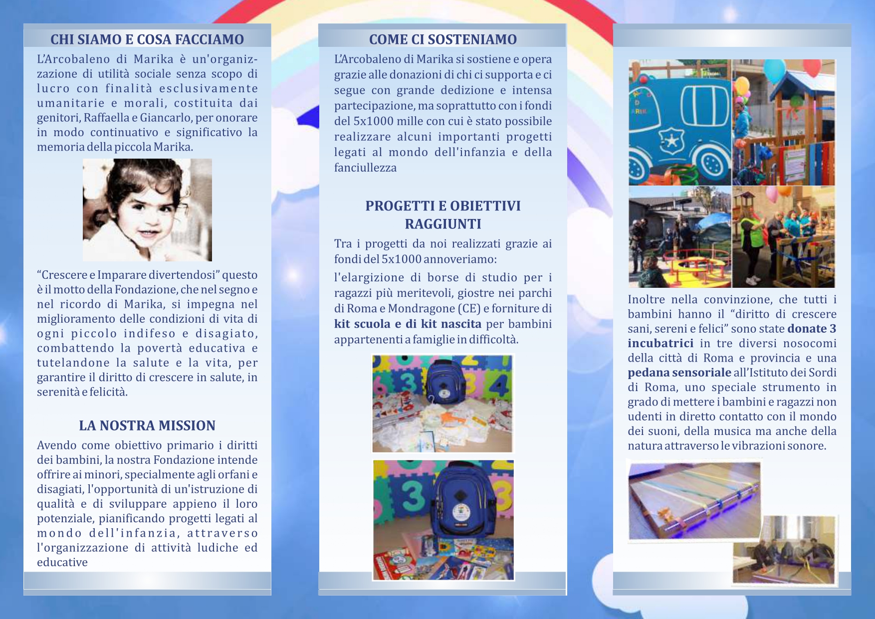 Sostieni il centro culturale di Marika di Fondazione L'Arcobaleno di Marika Onlus Sostieni il centro culturale di Marika-Fondazione L'Arcobaleno di Marika Onlus