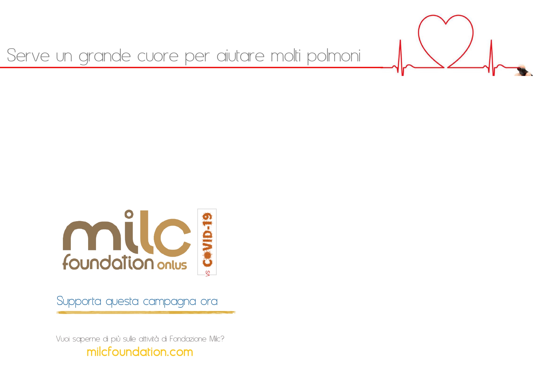 Covid-19: servono ventilatori polmonari di Fondazione Milc ONLUS Covid-19: servono ventilatori polmonari -Fondazione Milc ONLUS