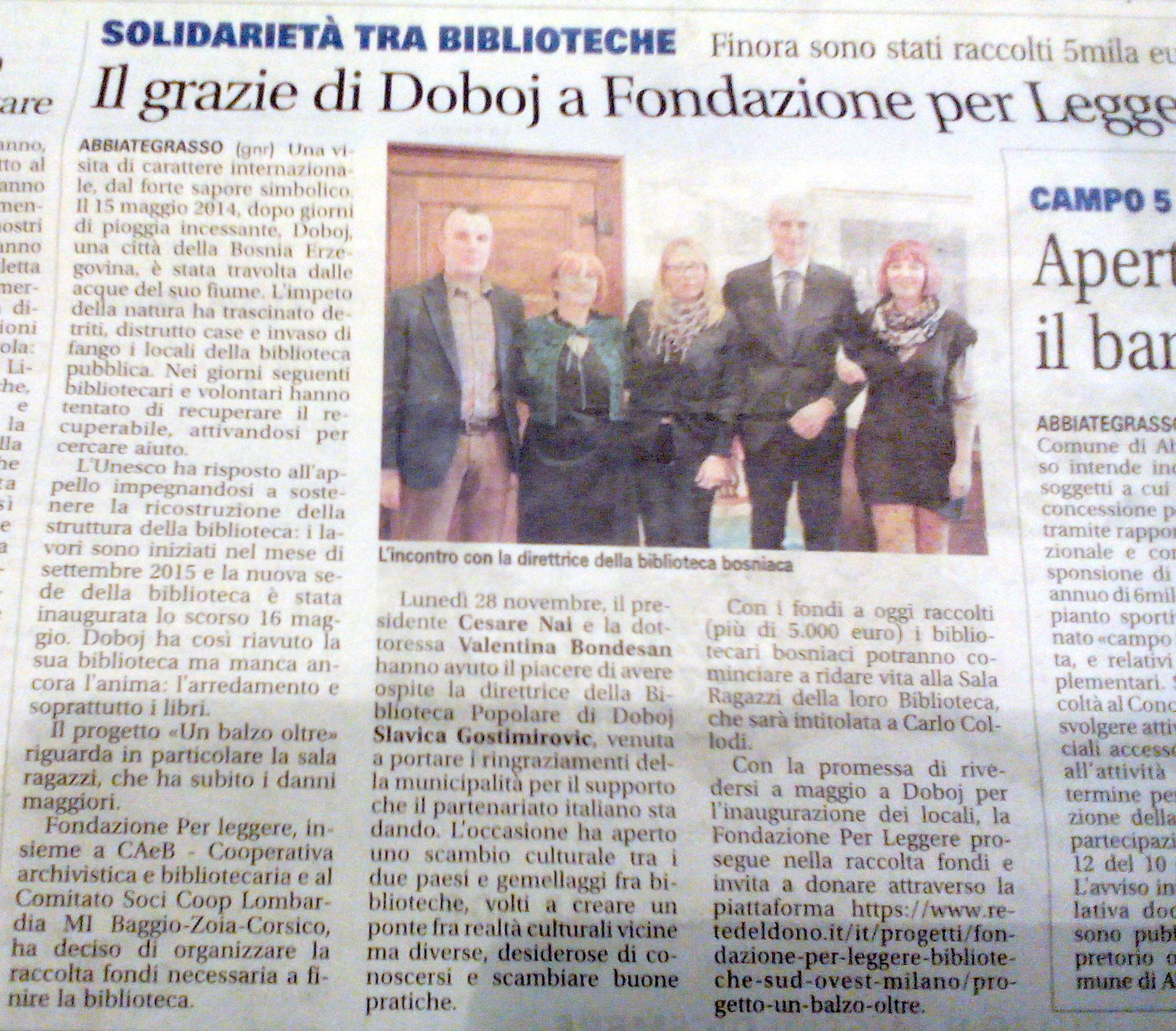 Restituiamo la biblioteca a Doboj di Fondazione Per Leggere con CAeB e ... Restituiamo la biblioteca a Doboj-Fondazione Per Leggere con CAeB e ...