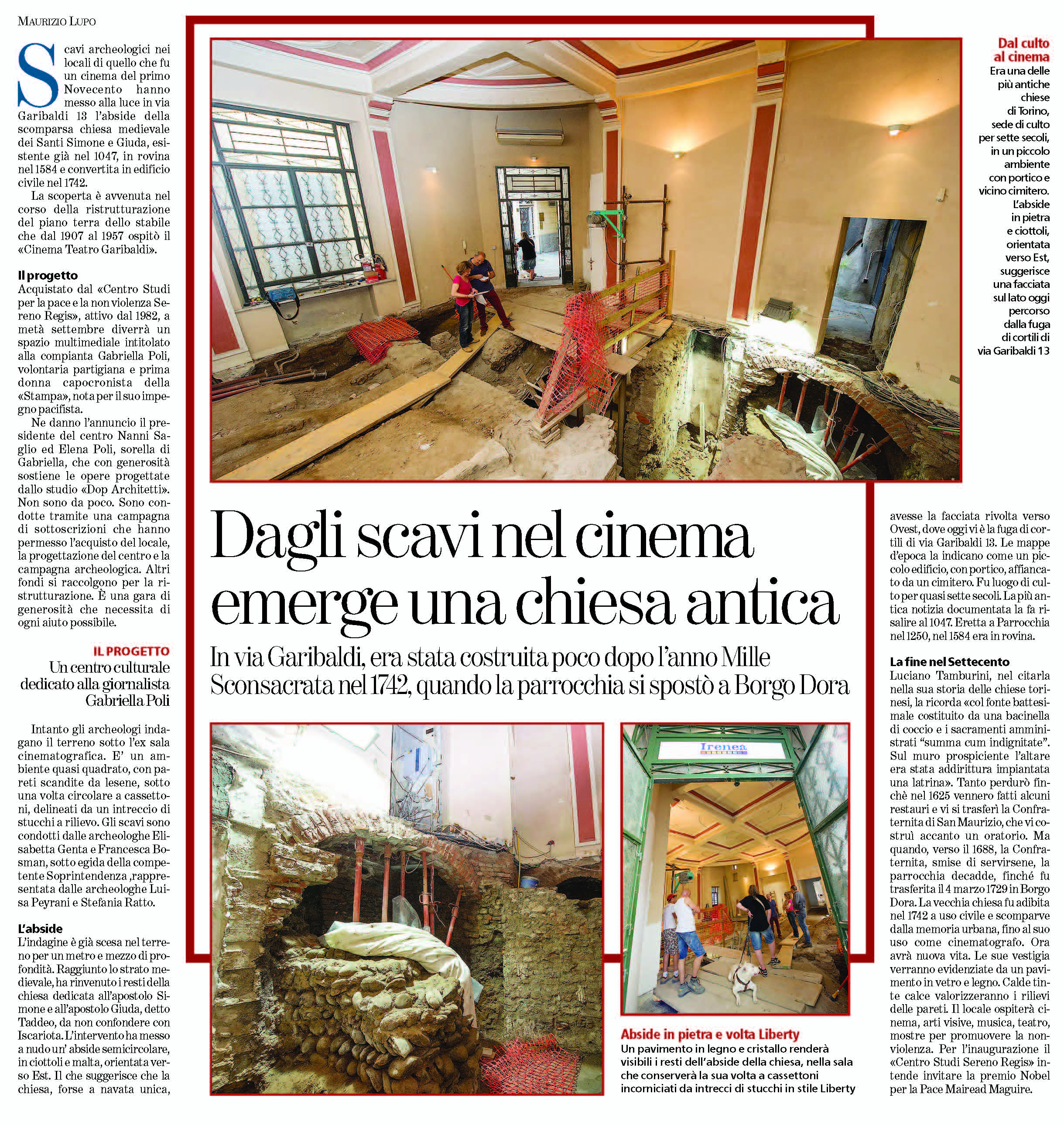 Recupero dell'abside della Chiesa di San Simone e Giuda di CENTRO STUDI SERENO REGIS ONLUS Recupero dell'abside della Chiesa di San Simone e Giuda -CENTRO STUDI SERENO REGIS ONLUS