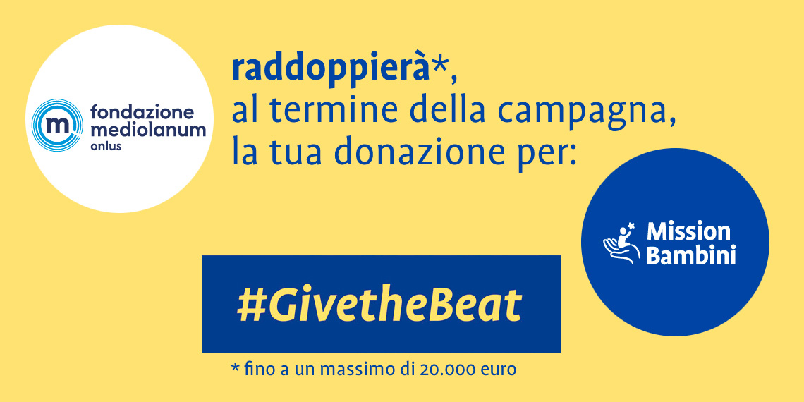 #GivetheBeat 2018: 53 bambini da salvare di Mission Bambini #GivetheBeat 2018: 53 bambini da salvare-Mission Bambini