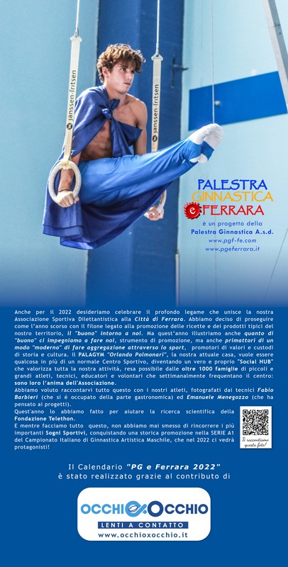 Calendario PGF 2022 per Telethon di Palestra Ginnastica Ferrara a.s.d. Calendario PGF 2022 per Telethon-Palestra Ginnastica Ferrara a.s.d.